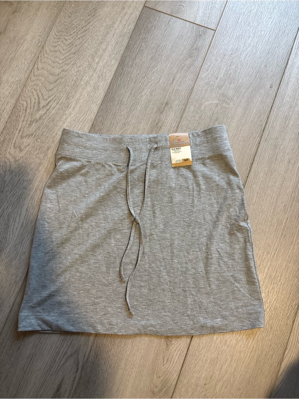 Old Navy Light Gray Drawstring Jersey Mini Skirt